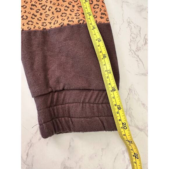 Simply Southern Sweatshirt Womens XXL Leopard Print Stripes Quarter Zip Sweater - Picture 4 of 11